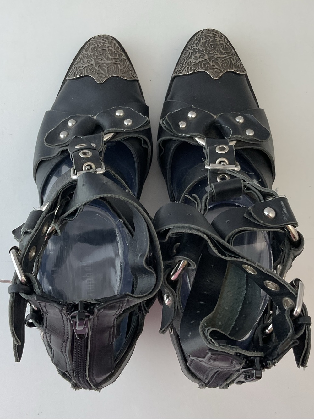 Extremely Rare Jeffrey Campbell Temeku Black/Silver Leather Boots Women’s Size 8 - Picture 8 of 16